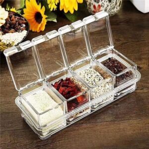 4 In1 Clear Seasoning Box Crystal