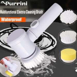 product details 1set 5-in-1 Handheld Electric Cleaning Brush And Suitable For Kitchen, Bathroom Tub, Shower Tile, Carpet Bidet, Cordless Spin Scrubber Time ; 1.5 hours charger wire included Dimension 4 inches