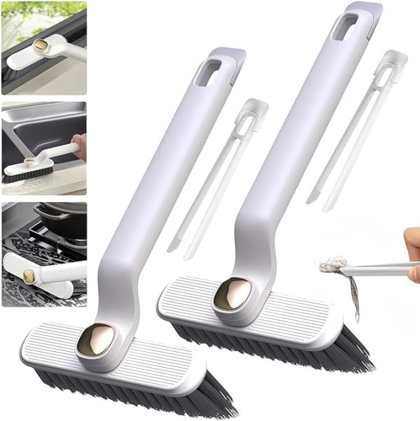 Multi-function Rotating Crevice Cleaning Brush,360 Degree No Dead Corners Household Hard Bristle Crevice Gap Cleaning Tool For Door Window Track Groove Rail Kitchen Bathroom (random Color)