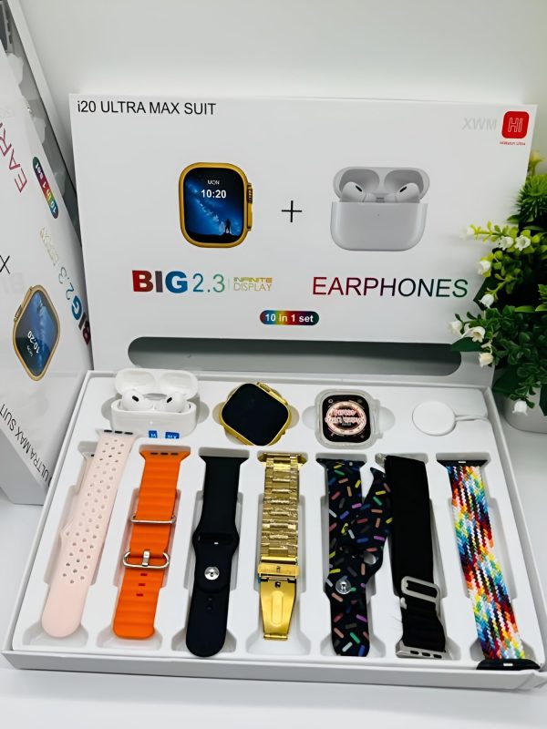 i20-ultra-max-smart-watch-premium-quality-2-3-big-display-screen-watch-for-men-women-watch-for-kids-watch-for-boys-airpods-7-straps-in-box-10-in-1-random-color-3 – 1